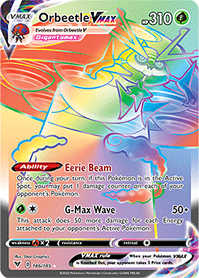 Orbeetle VMAX（Rainbow Rare / Vivid Voltage / Sword & Shield）