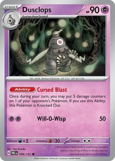 Dusclops（PRE 036/131 Common / Prismatic Evolutions / Scarlet & Violet）