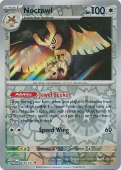 Noctowl（PRE 078/131 Reverse Holo / Prismatic Evolutions / Scarlet & Violet）